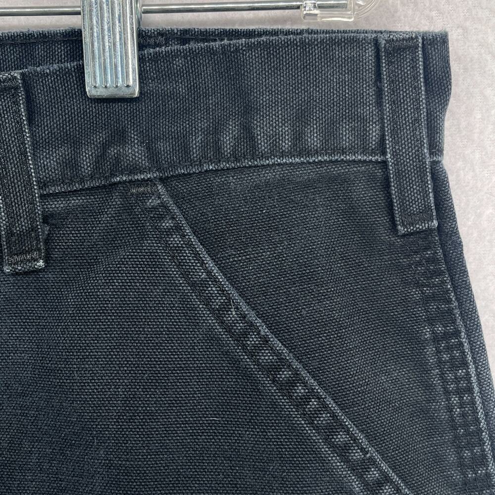 CARHARTT Pants Mens 33x30 B11 Loose Straight Washed Duck Carpenter Cotton Black - Picture 6 of 11